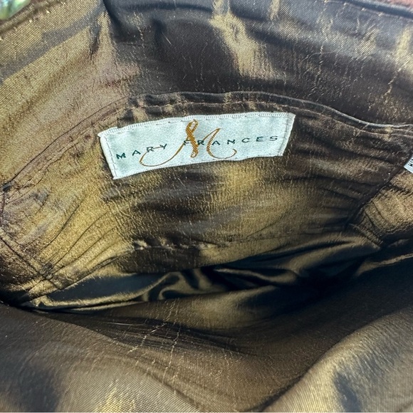 Mary Frances Beaded Handbag Brown Shoulder Bag Purse Bag Charm - Picture 7 of 12